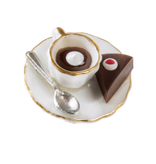Brosche - Melange mit Sachertorte