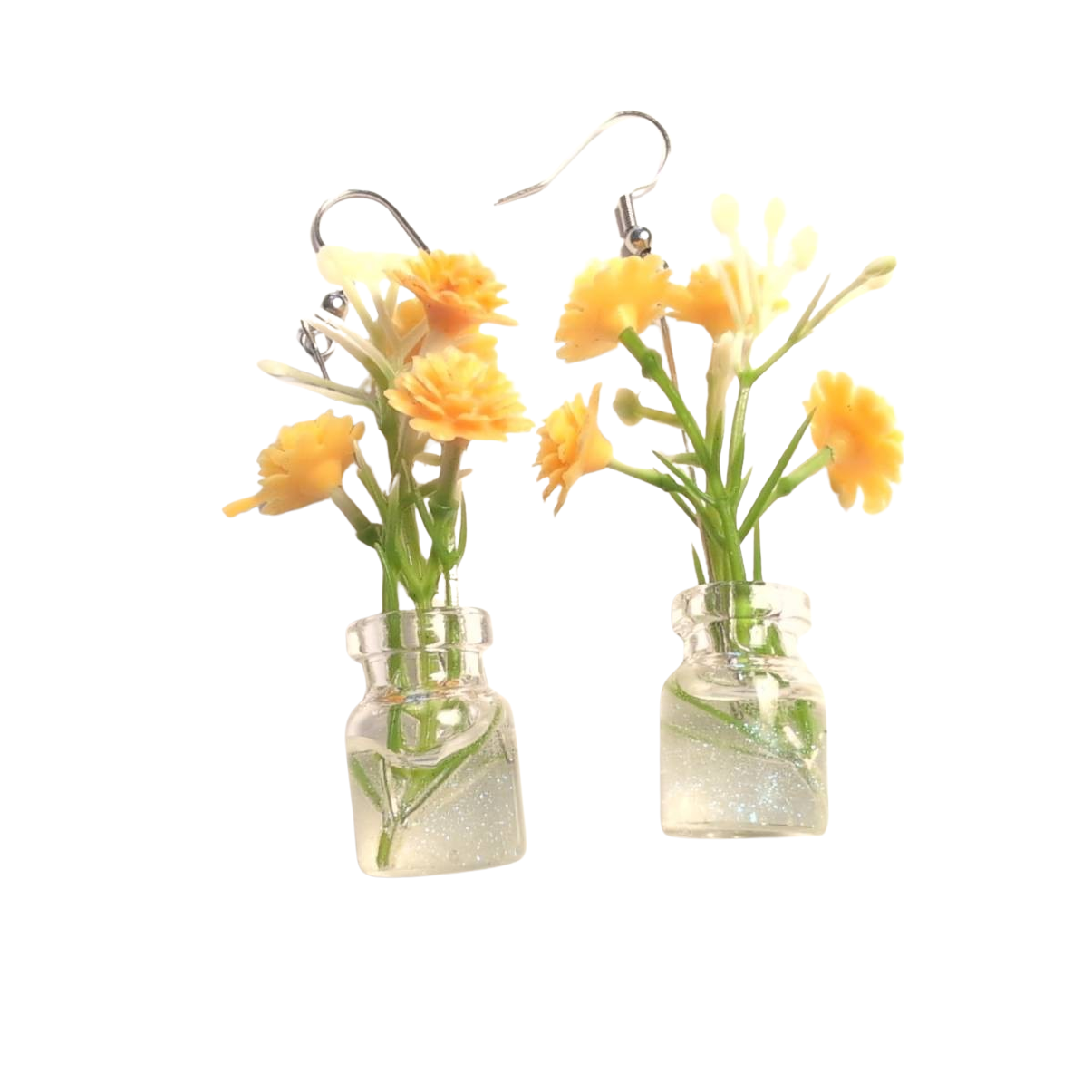 ohrringe-blumenvase mit blumen drin